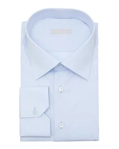 Stefano Ricci Men's Solid Barrel-Cuff Dress Shirt | Thumbnail 1 Stefano Ricci Men's Solid Barrel-Cuff Dress Shirt | Thumbnail 1