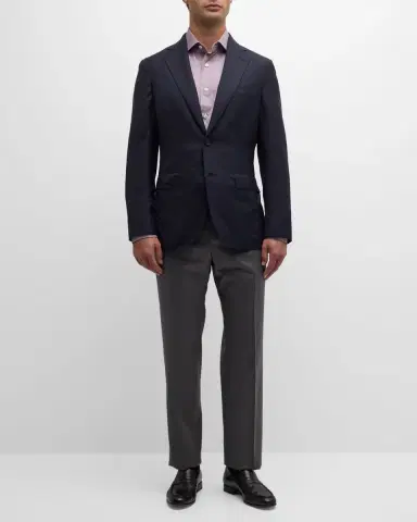 Brioni Men 's Solid Wool-Silk Blazer | Thumbnail 2 Brioni Men 's Solid Wool-Silk Blazer | Thumbnail 2