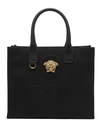 Versace La Medusa Mini Canvas Tote Bag | Thumbnail 1 Versace La Medusa Mini Canvas Tote Bag | Thumbnail 1