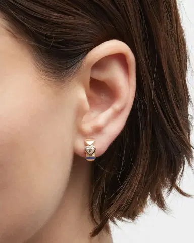 Sydney Evan 14k Gold Diamond Hearts Hoop Earrings | Thumbnail 2 Sydney Evan 14k Gold Diamond Hearts Hoop Earrings | Thumbnail 2