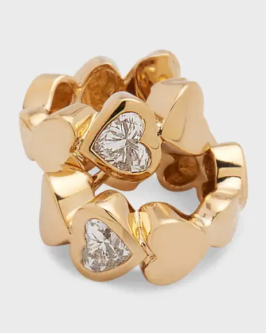 Sydney Evan 14k Gold Diamond Hearts Hoop Earrings | Thumbnail 3 Sydney Evan 14k Gold Diamond Hearts Hoop Earrings | Thumbnail 3