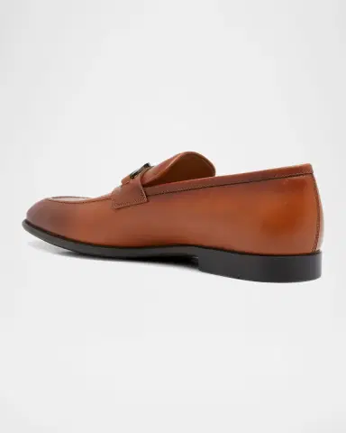 Ferragamo Men's Foster Smooth Leather Gancini Bit Loafers | Thumbnail 2 Ferragamo Men's Foster Smooth Leather Gancini Bit Loafers | Thumbnail 2