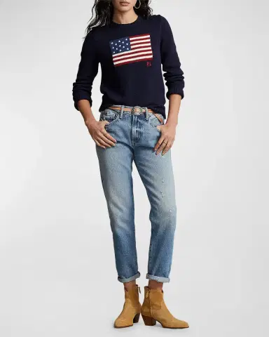 Polo Ralph Lauren Flag Cotton Crewneck Sweater | Thumbnail 2 Polo Ralph Lauren Flag Cotton Crewneck Sweater | Thumbnail 2