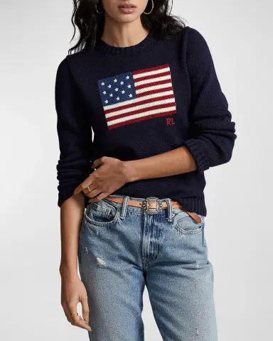 Polo Ralph Lauren Flag Cotton Crewneck Sweater | Thumbnail 4 Polo Ralph Lauren Flag Cotton Crewneck Sweater | Thumbnail 4