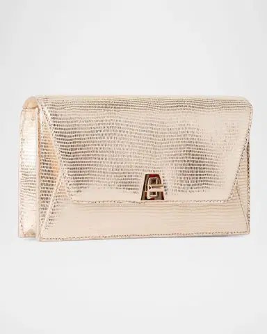 Akris Anouk Metallic Lizard-Embossed Crossbody Bag | Thumbnail 3 Akris Anouk Metallic Lizard-Embossed Crossbody Bag | Thumbnail 3