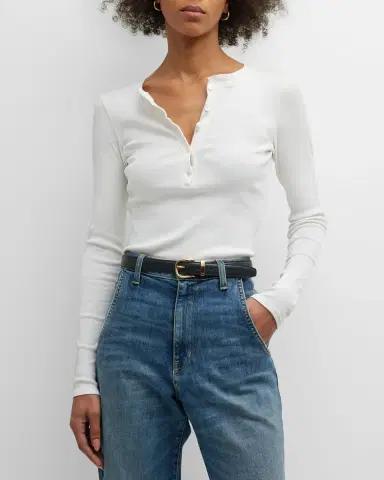 Nili Lotan Jordan Henley T-Shirt | Thumbnail 4 Nili Lotan Jordan Henley T-Shirt | Thumbnail 4