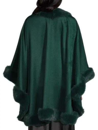 Sofia Cashmere Women's Faux Fur & Cashmere U-Cape | Thumbnail 5 Sofia Cashmere Women's Faux Fur & Cashmere U-Cape | Thumbnail 5