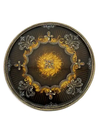 Tizo Jeweled Round Coaster - Brown | Thumbnail 1 Tizo Jeweled Round Coaster - Brown | Thumbnail 1