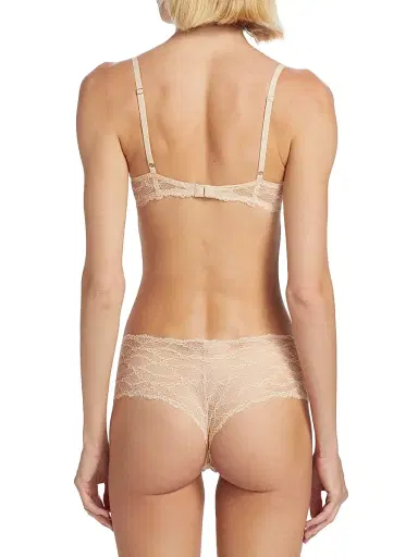 Kiki de Montparnasse Women's Mon Cheri Sheer Lace Demi Bra - Blush | Thumbnail 4 Kiki de Montparnasse Women's Mon Cheri Sheer Lace Demi Bra - Blush | Thumbnail 4