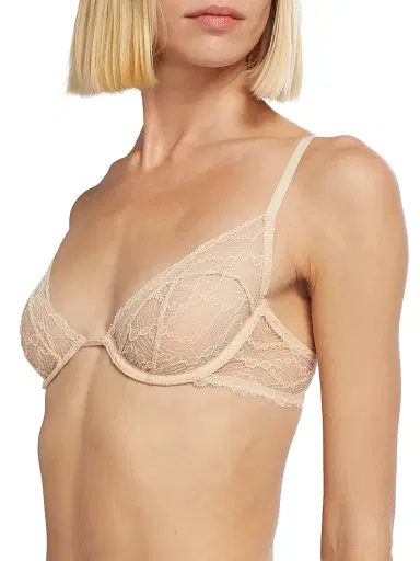 Kiki de Montparnasse Women's Mon Cheri Sheer Lace Demi Bra - Blush | Thumbnail 5 Kiki de Montparnasse Women's Mon Cheri Sheer Lace Demi Bra - Blush | Thumbnail 5