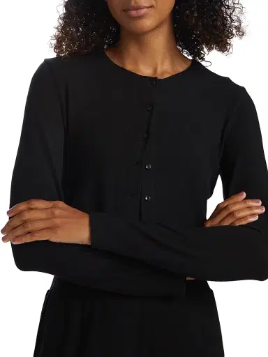 Leset Women's Lauren Crop II Knit Cardigan - Black | Thumbnail 6 Leset Women's Lauren Crop II Knit Cardigan - Black | Thumbnail 6
