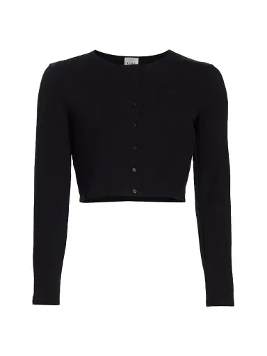 Leset Women's Lauren Crop II Knit Cardigan - Black | Thumbnail 1 Leset Women's Lauren Crop II Knit Cardigan - Black | Thumbnail 1