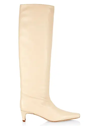 Staud Women's Wally Leather Knee-High Boots - Cream - Size 9 | Thumbnail 1 Staud Women's Wally Leather Knee-High Boots - Cream - Size 9 | Thumbnail 1