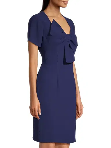 Shani Women's Twisted Bow Crepe Cocktail Dress - Blue | Thumbnail 4 Shani Women's Twisted Bow Crepe Cocktail Dress - Blue | Thumbnail 4