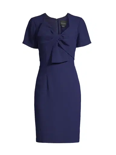 Shani Women's Twisted Bow Crepe Cocktail Dress - Blue | Thumbnail 1 Shani Women's Twisted Bow Crepe Cocktail Dress - Blue | Thumbnail 1