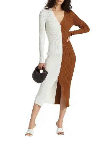 Staud Women's Shoko Colorblocked Midi-Dress | Thumbnail 2 Staud Women's Shoko Colorblocked Midi-Dress | Thumbnail 2