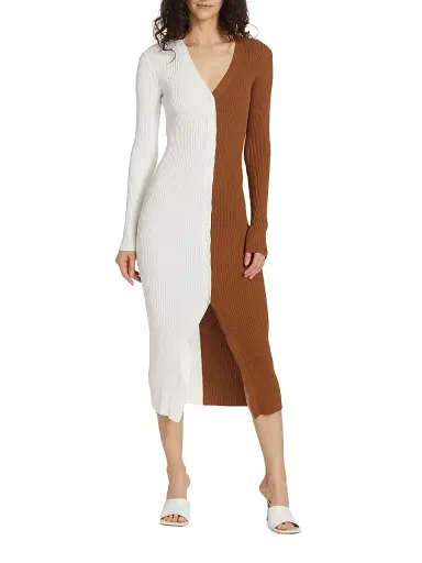 Staud Women's Shoko Colorblocked Midi-Dress | Thumbnail 3 Staud Women's Shoko Colorblocked Midi-Dress | Thumbnail 3