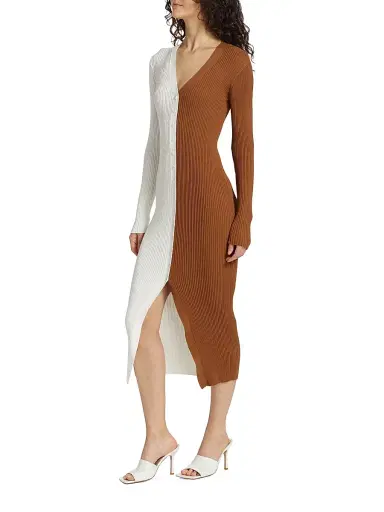Staud Women's Shoko Colorblocked Midi-Dress | Thumbnail 4 Staud Women's Shoko Colorblocked Midi-Dress | Thumbnail 4