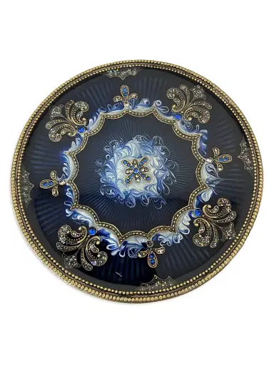 Tizo Jeweled Round Coaster - Blue | Thumbnail 1 Tizo Jeweled Round Coaster - Blue | Thumbnail 1