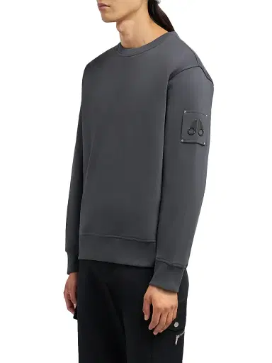 Moose Knuckles Men's Icon Sportswear Hartsfield Cotton Sweatshirt - Cement | Thumbnail 5 Moose Knuckles Men's Icon Sportswear Hartsfield Cotton Sweatshirt - Cement | Thumbnail 5