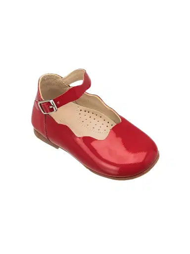 Elephantito Baby Girl's Ondina Scalloped Leather Ballet Flats - Red 6.5 (Baby) | Thumbnail 1 Elephantito Baby Girl's Ondina Scalloped Leather Ballet Flats - Red 6.5 (Baby) | Thumbnail 1