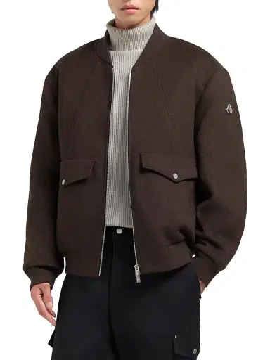 Moose Knuckles Men's Elington Wool Bomber Jacket - Espresso | Thumbnail 4 Moose Knuckles Men's Elington Wool Bomber Jacket - Espresso | Thumbnail 4