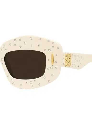 Loewe Men's Anagram Starry Night 49MM Rectangular Sunglasses - Shiny Ivory Smoke | Thumbnail 3 Loewe Men's Anagram Starry Night 49MM Rectangular Sunglasses - Shiny Ivory Smoke | Thumbnail 3