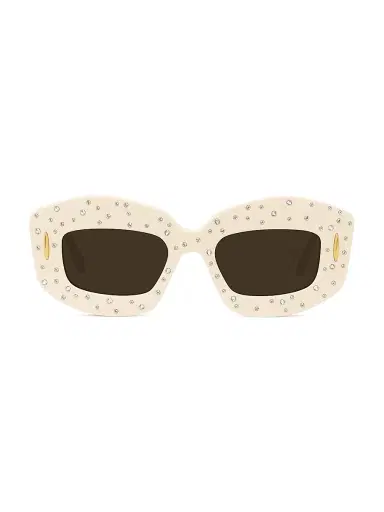 Loewe Men's Anagram Starry Night 49MM Rectangular Sunglasses - Shiny Ivory Smoke | Thumbnail 1 Loewe Men's Anagram Starry Night 49MM Rectangular Sunglasses - Shiny Ivory Smoke | Thumbnail 1