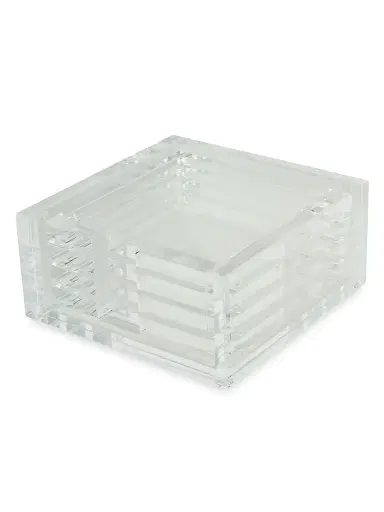Tizo Acrylic 4-Piece Coaster Set - Clear | Thumbnail 1 Tizo Acrylic 4-Piece Coaster Set - Clear | Thumbnail 1