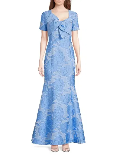 Shani Women's Jacquard Bow Gown - Light Blue | Thumbnail 3 Shani Women's Jacquard Bow Gown - Light Blue | Thumbnail 3