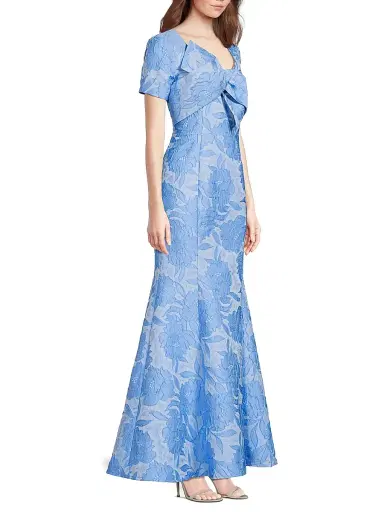 Shani Women's Jacquard Bow Gown - Light Blue | Thumbnail 4 Shani Women's Jacquard Bow Gown - Light Blue | Thumbnail 4