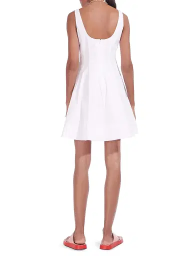 Staud Women's Wells Mini Dress - White | Thumbnail 3 Staud Women's Wells Mini Dress - White | Thumbnail 3
