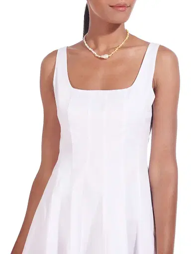 Staud Women's Wells Mini Dress - White | Thumbnail 4 Staud Women's Wells Mini Dress - White | Thumbnail 4