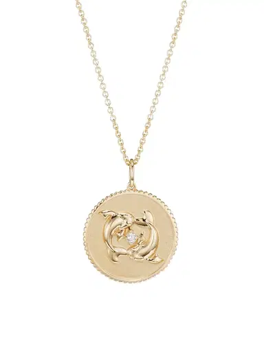 Sydney Evan Women's 14K Yellow Gold & Diamond Zodiac Medallion Pendant Necklace - Pisces | Thumbnail 1 Sydney Evan Women's 14K Yellow Gold & Diamond Zodiac Medallion Pendant Necklace - Pisces | Thumbnail 1