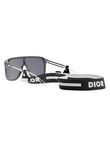 Dior Men's Fast M1I Shield Sunglasses - Shiny Black Smoke | Thumbnail 4 Dior Men's Fast M1I Shield Sunglasses - Shiny Black Smoke | Thumbnail 4