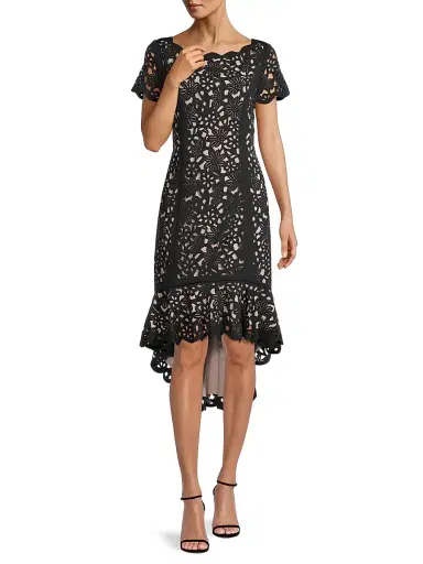 Shani Women's High-Low Crepe Dress - Black Nude - Size 16 | Thumbnail 2 Shani Women's High-Low Crepe Dress - Black Nude - Size 16 | Thumbnail 2