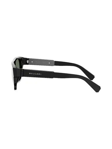 BVLGARI Women's Aluminium 55MM Rectangular Sunglasses - Shiny Black Green | Thumbnail 3 BVLGARI Women's Aluminium 55MM Rectangular Sunglasses - Shiny Black Green | Thumbnail 3