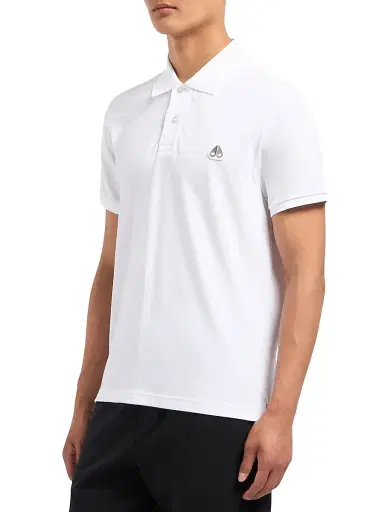 Moose Knuckles Men's Everett Logo Polo Shirt - White | Thumbnail 4 Moose Knuckles Men's Everett Logo Polo Shirt - White | Thumbnail 4