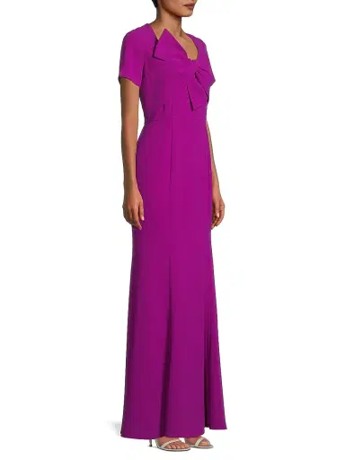 Shani Women's Crepe Bow Bodice Gown - Berry | Thumbnail 4 Shani Women's Crepe Bow Bodice Gown - Berry | Thumbnail 4