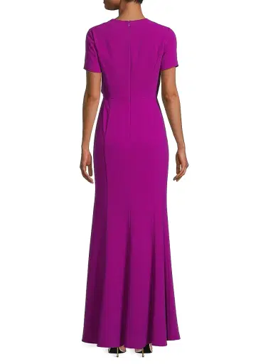Shani Women's Crepe Bow Bodice Gown - Berry | Thumbnail 5 Shani Women's Crepe Bow Bodice Gown - Berry | Thumbnail 5