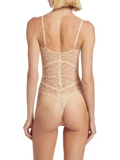 Kiki de Montparnasse Women's Mon Cheri Sheer Lace Bodysuit - Blush | Thumbnail 4 Kiki de Montparnasse Women's Mon Cheri Sheer Lace Bodysuit - Blush | Thumbnail 4