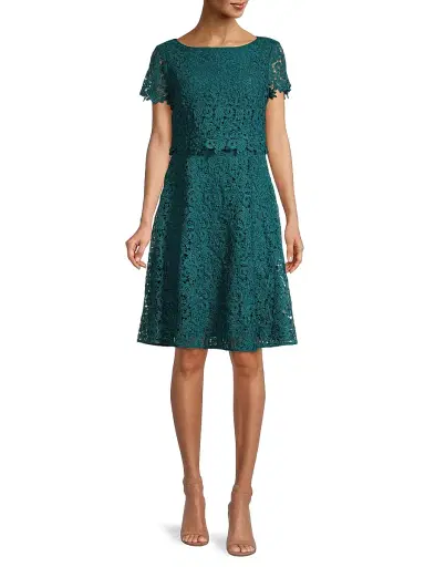 Shani Women's Floral Lace Dress - Azure Blue | Thumbnail 2 Shani Women's Floral Lace Dress - Azure Blue | Thumbnail 2