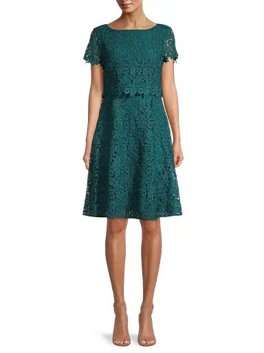 Shani Women's Floral Lace Dress - Azure Blue | Thumbnail 3 Shani Women's Floral Lace Dress - Azure Blue | Thumbnail 3
