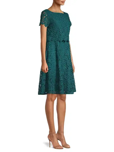 Shani Women's Floral Lace Dress - Azure Blue | Thumbnail 4 Shani Women's Floral Lace Dress - Azure Blue | Thumbnail 4