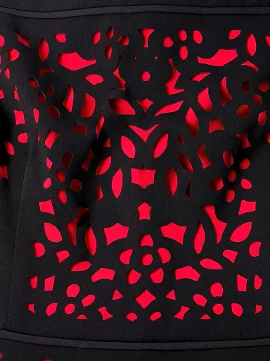 Shani Women's Laser Cut Ombre Dress - Black Red | Thumbnail 6 Shani Women's Laser Cut Ombre Dress - Black Red | Thumbnail 6