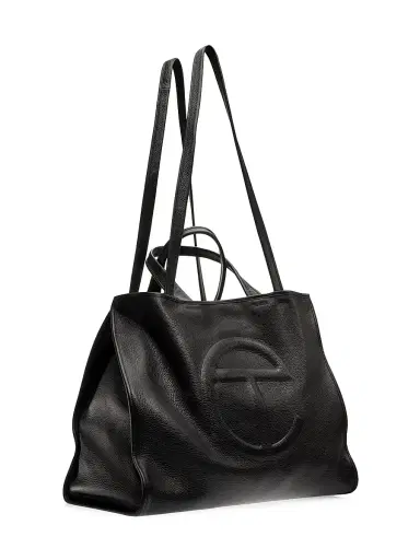 TELFAR Men's Pebbled Leather Carry Bag - Black | Thumbnail 5 TELFAR Men's Pebbled Leather Carry Bag - Black | Thumbnail 5