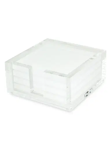 Tizo Acrylic 4-Piece Coaster Set - White | Thumbnail 1 Tizo Acrylic 4-Piece Coaster Set - White | Thumbnail 1
