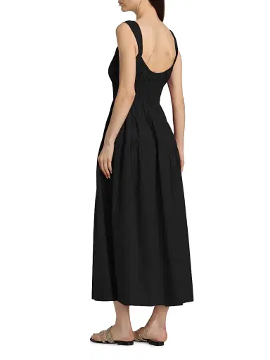 DÔEN Women's Clover Cotton Fit & Flare Midi-Dress - Black | Thumbnail 5 DÔEN Women's Clover Cotton Fit & Flare Midi-Dress - Black | Thumbnail 5