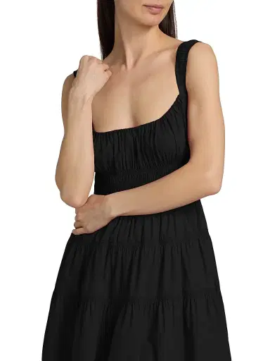 DÔEN Women's Clover Cotton Fit & Flare Midi-Dress - Black | Thumbnail 6 DÔEN Women's Clover Cotton Fit & Flare Midi-Dress - Black | Thumbnail 6