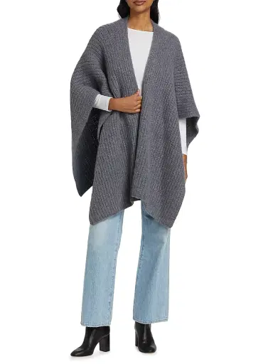 Sofia Cashmere Women's Cashmere-Silk Chunky Knit Cape | Thumbnail 2 Sofia Cashmere Women's Cashmere-Silk Chunky Knit Cape | Thumbnail 2